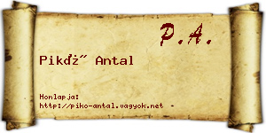 Pikó Antal névjegykártya