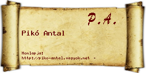 Pikó Antal névjegykártya